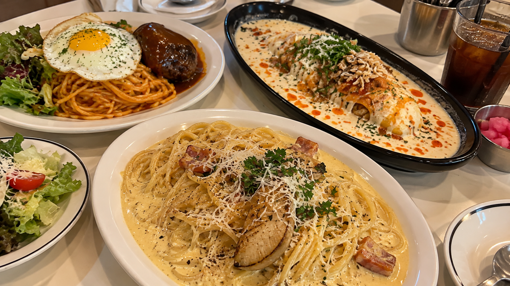 Creamy pasta and modern Western-style dishes at Restaurant Mayonnaise in Jeju City