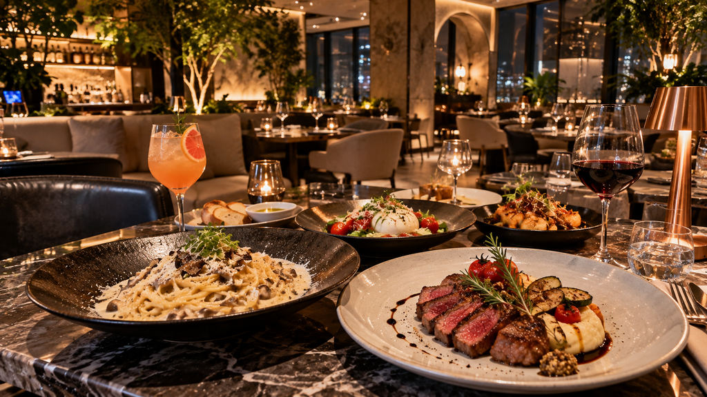 Steak, pasta and cocktails in the stylish upscale interior of Schedule Cheongdam in Seoul